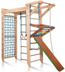 Детский спортивный уголок с рукоходом SportBaby Sport 5-220, Сосна-Бук, 230  80  220 см, от 2-х лет до 130 кг